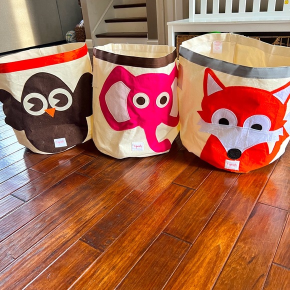 3 Sprouts Storage & Organization 3 Large Canvas Childrens Storage